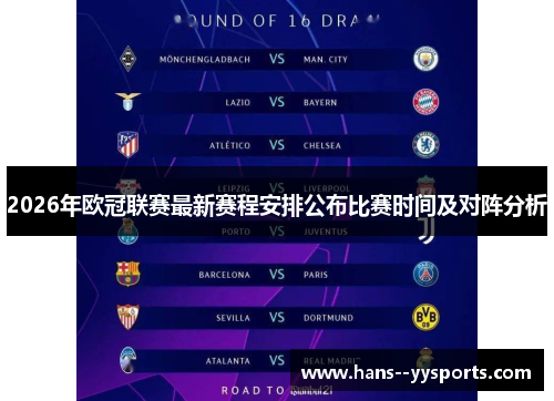 2026年欧冠联赛最新赛程安排公布比赛时间及对阵分析